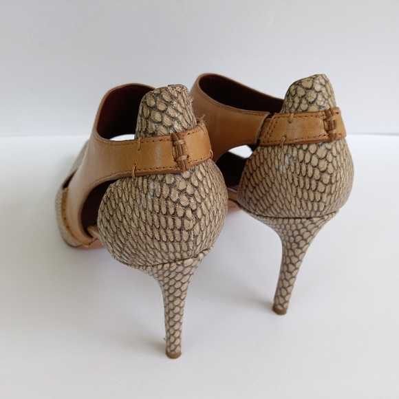 Coach Vanda Print Snake & Calf Leather s/Q4678 Beige/Maple Size 8.5M - Picture 9 of 16